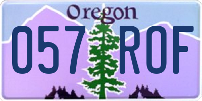 OR license plate 057ROF