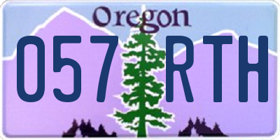 OR license plate 057RTH