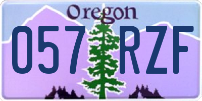 OR license plate 057RZF
