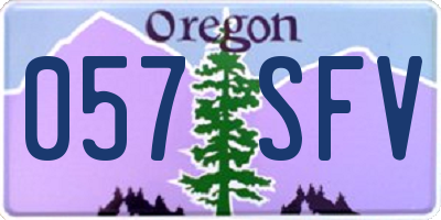 OR license plate 057SFV