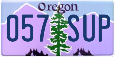 OR license plate 057SUP