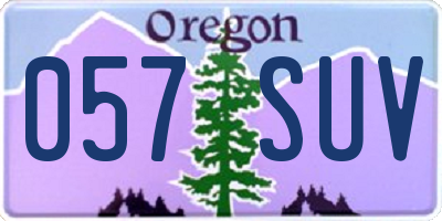 OR license plate 057SUV