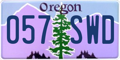 OR license plate 057SWD