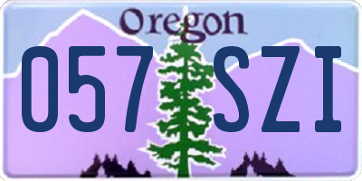 OR license plate 057SZI