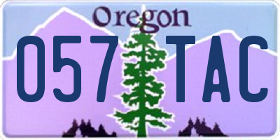 OR license plate 057TAC