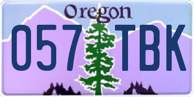 OR license plate 057TBK
