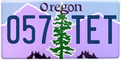 OR license plate 057TET