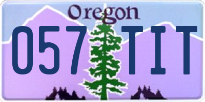 OR license plate 057TIT