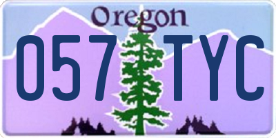 OR license plate 057TYC