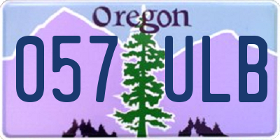 OR license plate 057ULB