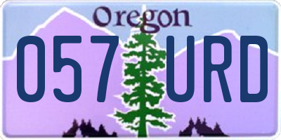 OR license plate 057URD