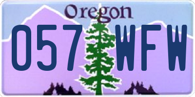 OR license plate 057WFW