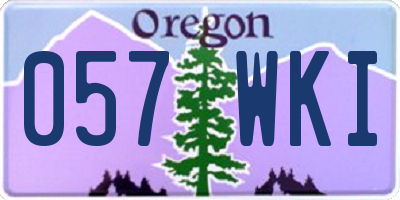 OR license plate 057WKI