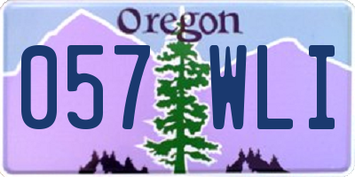 OR license plate 057WLI