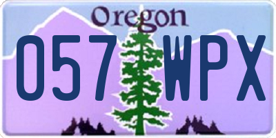 OR license plate 057WPX