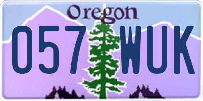 OR license plate 057WUK