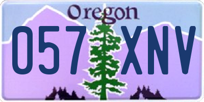 OR license plate 057XNV