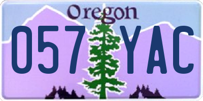 OR license plate 057YAC
