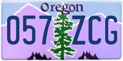 OR license plate 057ZCG