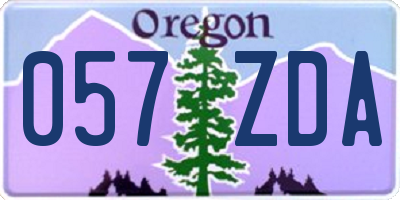 OR license plate 057ZDA