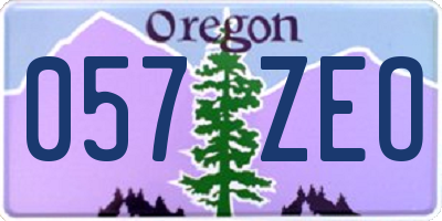 OR license plate 057ZEO