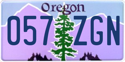 OR license plate 057ZGN