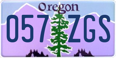 OR license plate 057ZGS