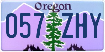 OR license plate 057ZHY