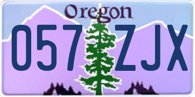 OR license plate 057ZJX