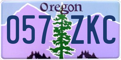 OR license plate 057ZKC