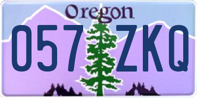 OR license plate 057ZKQ