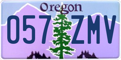 OR license plate 057ZMV