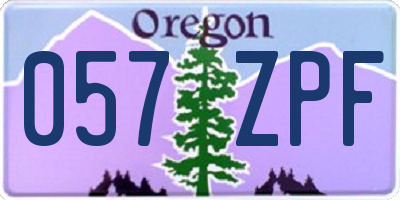 OR license plate 057ZPF
