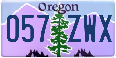 OR license plate 057ZWX