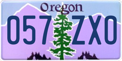 OR license plate 057ZXO