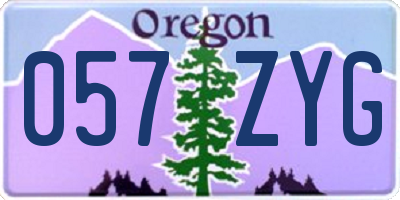 OR license plate 057ZYG