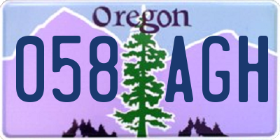 OR license plate 058AGH
