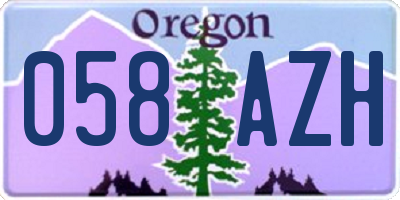 OR license plate 058AZH