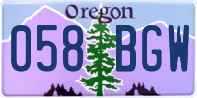OR license plate 058BGW