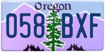 OR license plate 058BXF