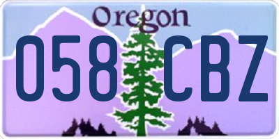 OR license plate 058CBZ