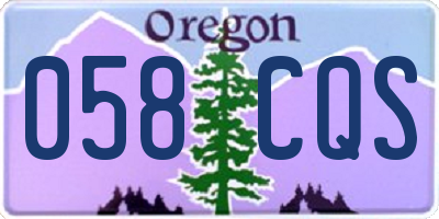 OR license plate 058CQS