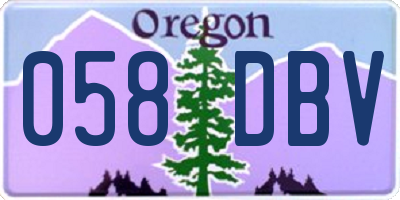 OR license plate 058DBV