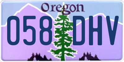 OR license plate 058DHV