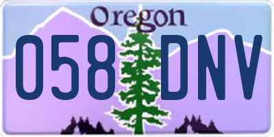 OR license plate 058DNV