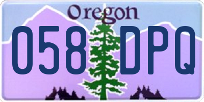 OR license plate 058DPQ