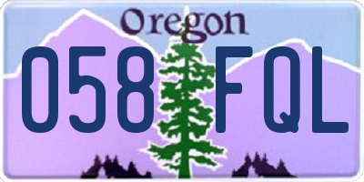 OR license plate 058FQL