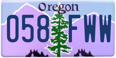 OR license plate 058FWW