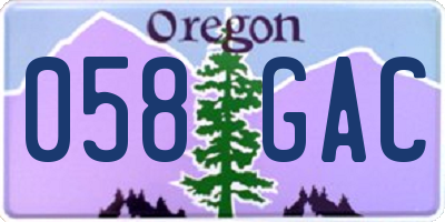 OR license plate 058GAC