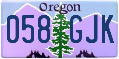 OR license plate 058GJK